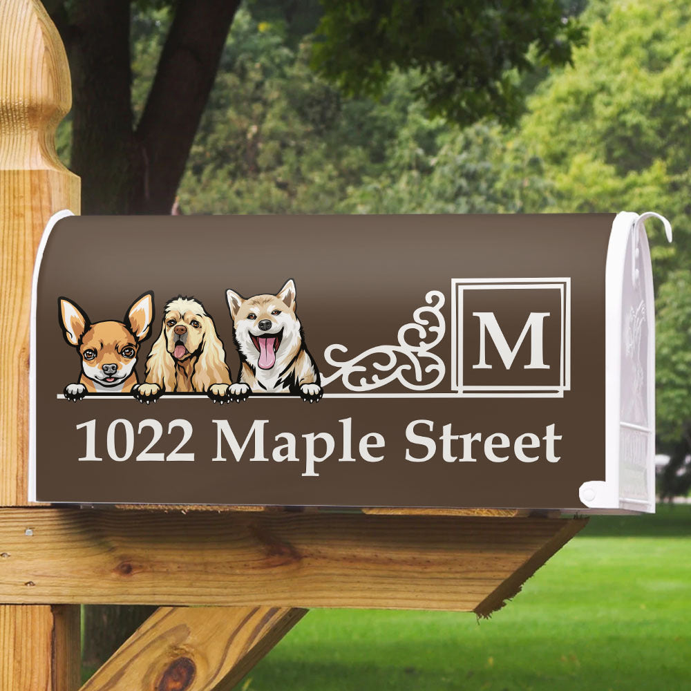 Custom Dog Cat Cartoon Mailbox Cover, Dog Lover Gift AF
