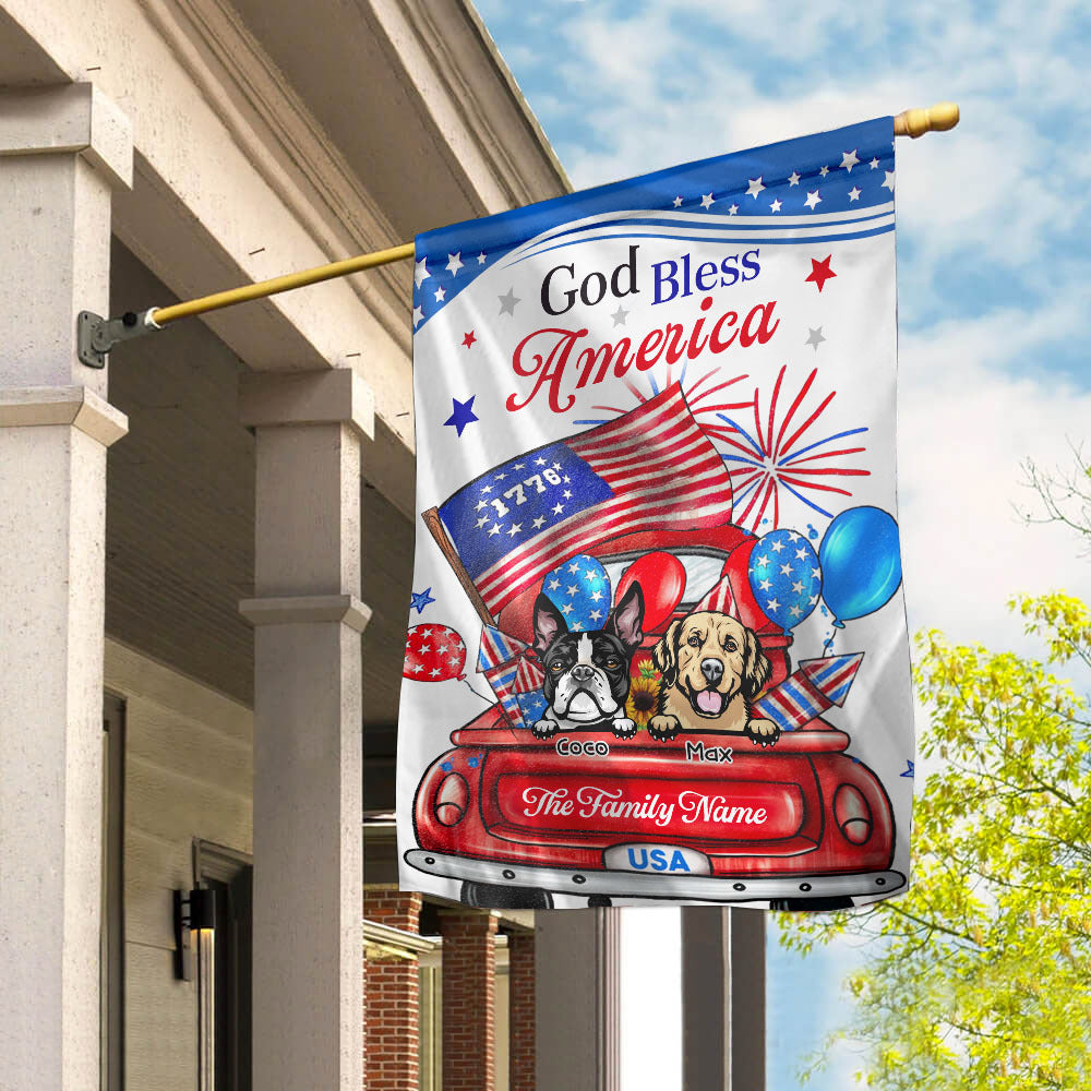 God Bless America Dog Flag, 4th Of July Decoration AD