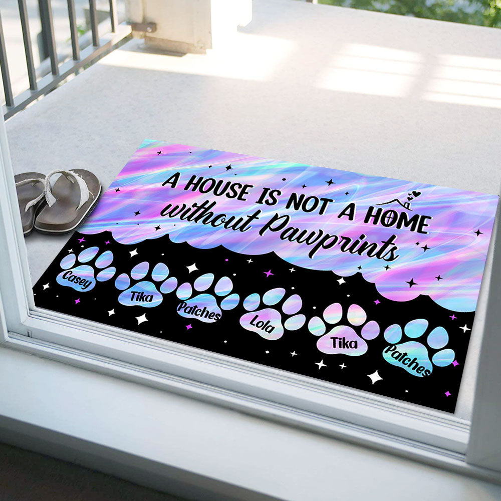 Hologram Pawprints Pets Personalized Doormat AB