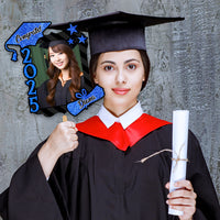 Thumbnail for Custom Congrats 2025 With Name Photo Graduation Face Fans With Wooden Handle, Gift For Graduation Party