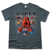 Thumbnail for Personalized Back T-shirt - Father's Day Gift - Super Dad Fist Bump Merchize