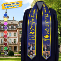 Thumbnail for Custom Graduation Stoles/Sash with 4 Images, Special Graduation Gift FC