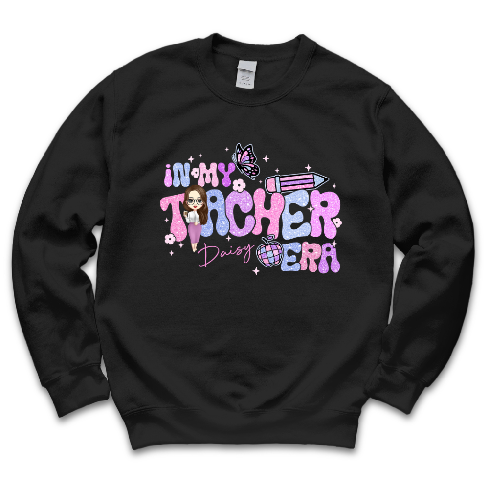 Personalized In My Teacher Era Glitter T-shirt - Teacher Gift Merchize