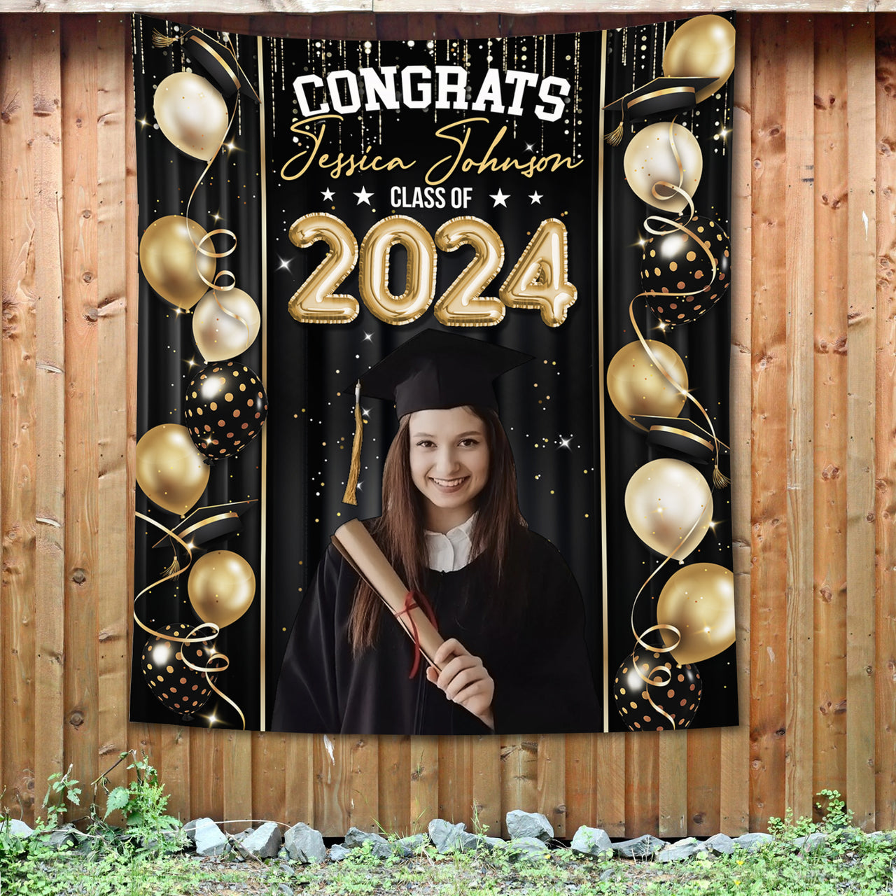 Custom Graduation Prom Balloon Decor Class Of 2024 Backdrop, Graduation Party Supply FC