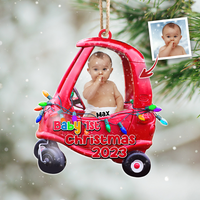Thumbnail for Personalized Baby First Christmas Upload Photo Printed Acrylic Ornament, Customized Holiday Ornament AC