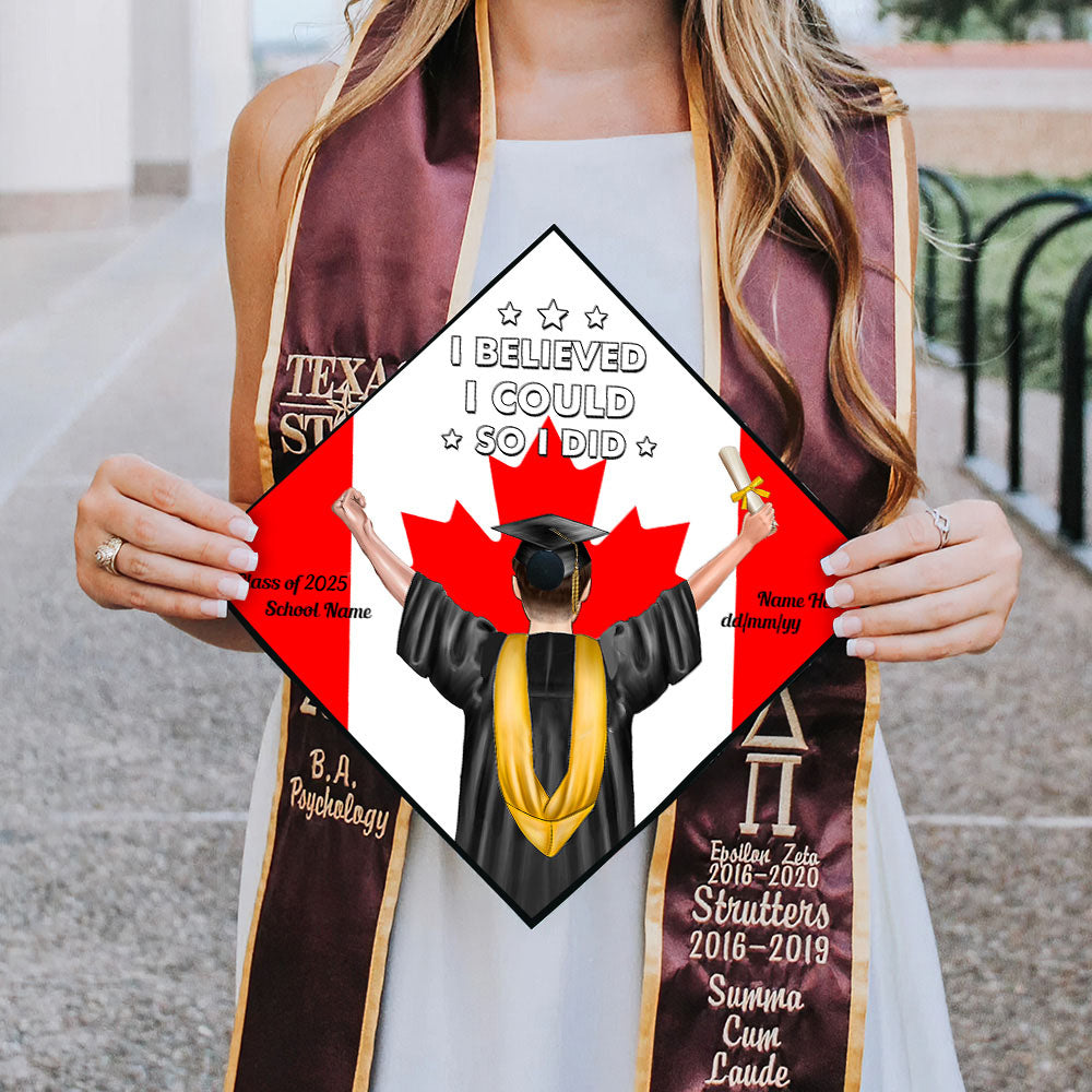 Custom National Flag Graduation Cap Topper, Graduation Keepsake Gift