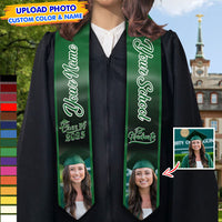 Thumbnail for Personalized 2 Photos Mixed Colors Class of 2024 Photo Stoles/ Sash, Graduation Gift FC