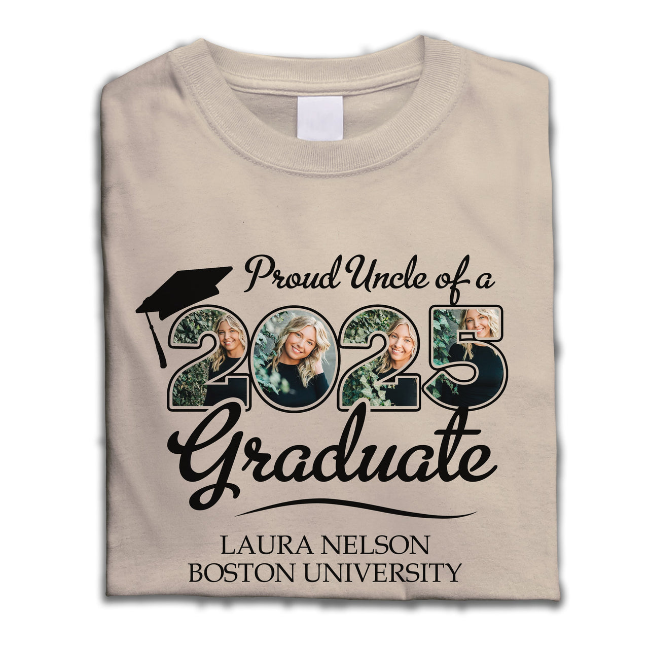 Custom Proud Family Of A 2025 Graduate Shirt With 4 Images, Graduation Apparel Merchize