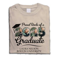 Thumbnail for Custom Proud Family Of A 2025 Graduate Shirt With 4 Images, Graduation Apparel Merchize