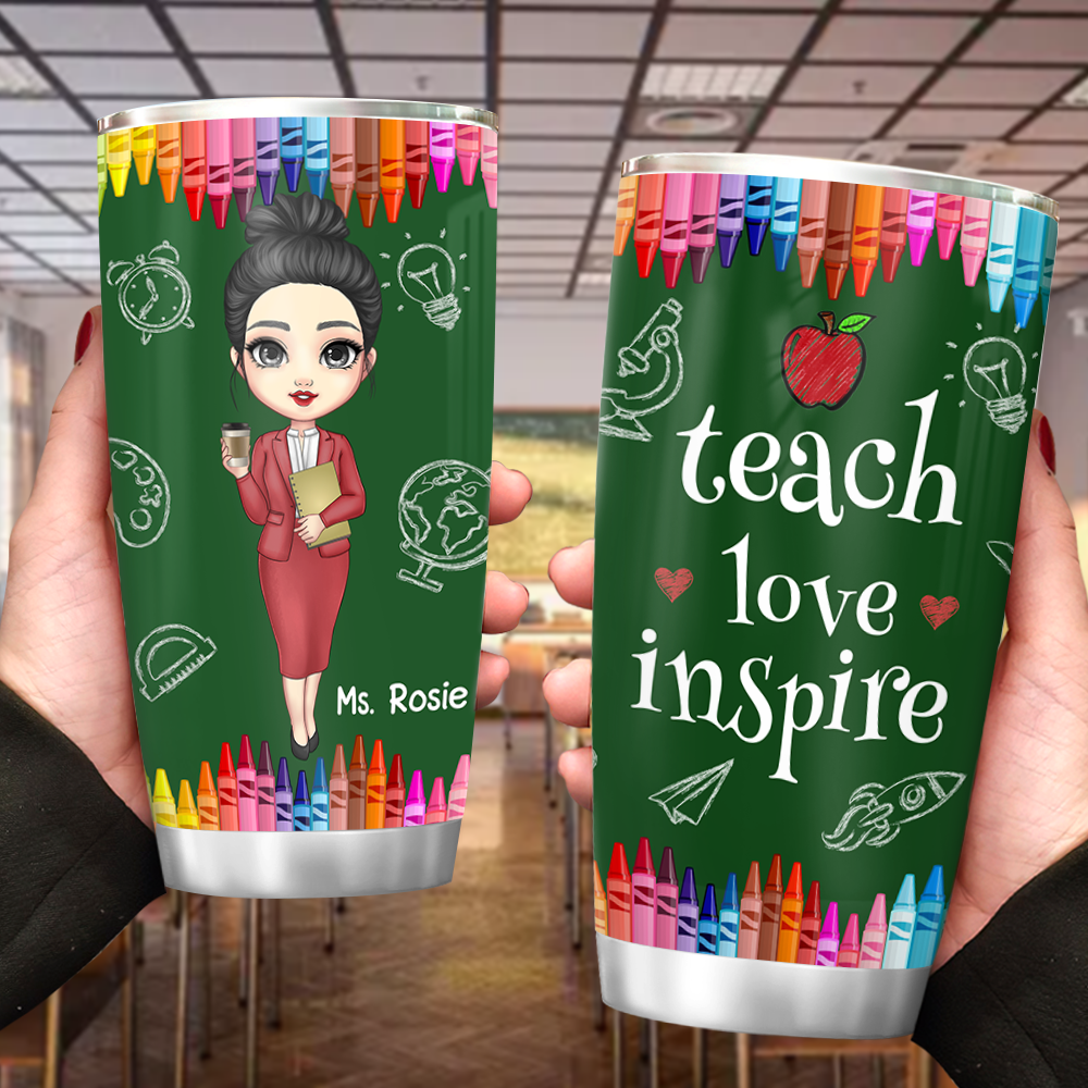 Inspiring Teacher Personalized 17 oz Acrylic Insulated Tumbler