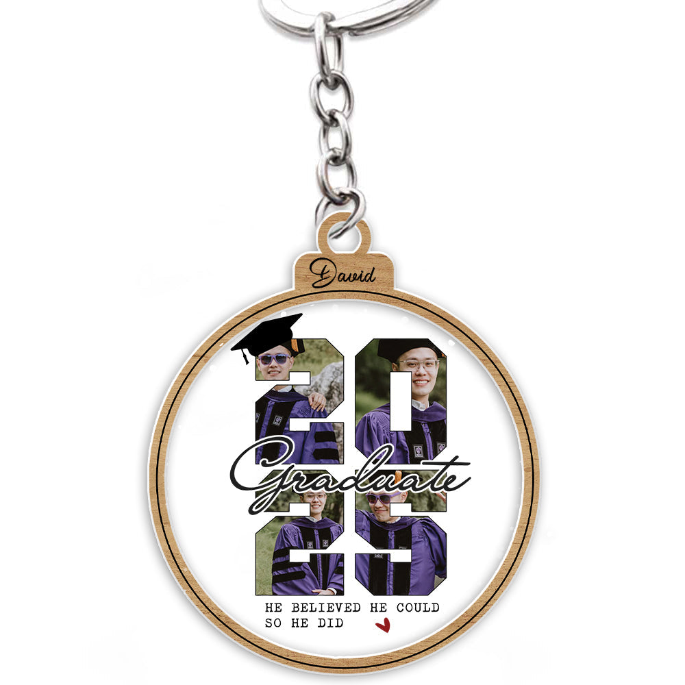 Personalized Photo Graduate 2024 Acrylic Keychain, Graduation Keepsake Gift FC