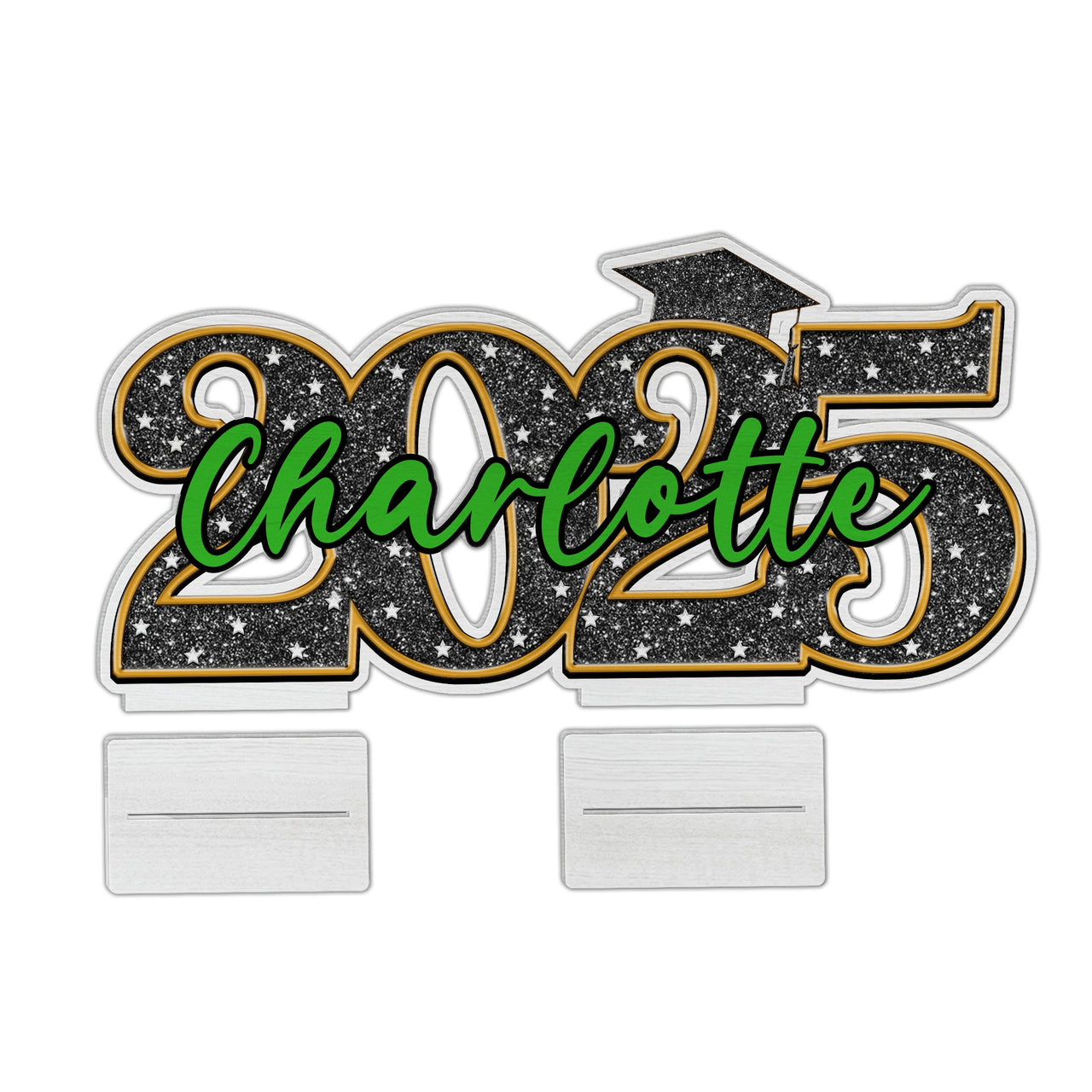 Personalized Graduation Party Table Sign - Glitter Color Class Of 2025 Party Supply FC