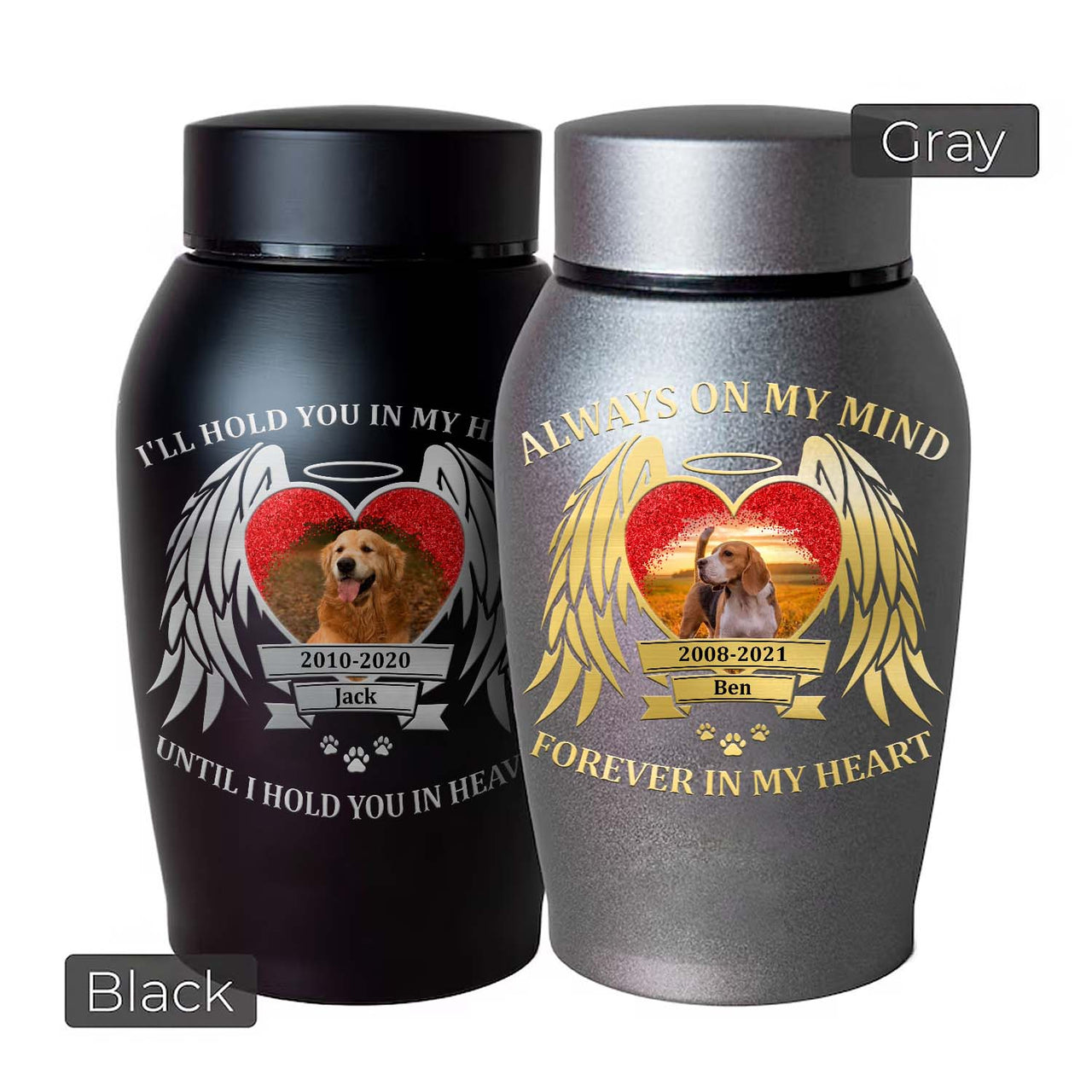 Personalized Always On My Mind Forever In My Heart Pet Urn, Keepsake Gift For Dog Cat Lovers FC