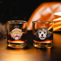 Thumbnail for Personalized Dog Cat Face Cutout Photo Whiskey Glasses - Gifts For Pet Lovers FC