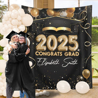 Thumbnail for Custom Balloon Style Congrats Class Of 2025 Graduation Backdrop, Graduation Party Decorations FC