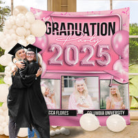 Thumbnail for Custom Graduation Neon Balloon Style Class Of 2024 Backdrop, Graduation Party Supply FC