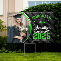 Thumbnail for Personalized Yard Sign With Stake - Graduation Gift - Glitter Senior Party Welcome Sign FC