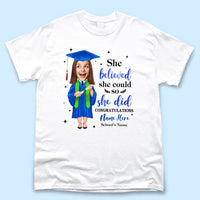 Thumbnail for Personalized She Believed She Could Senior Class Of 2024 Graduation T-shirt, Grad Gift Merchize