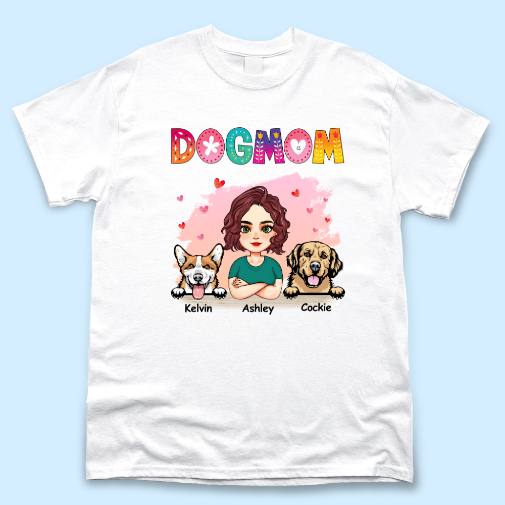 Personalized Floral Dog Mom T Shirt, Gift For Dog Mom Merchize