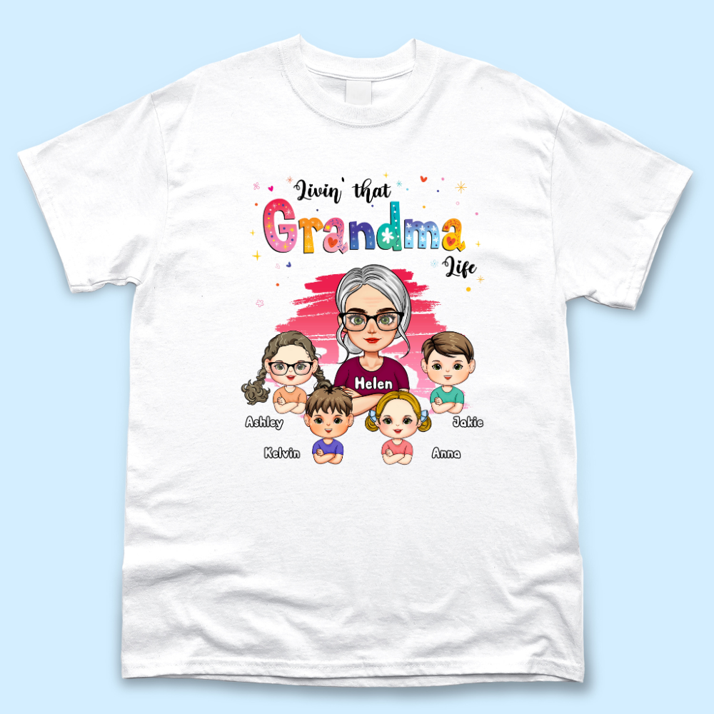 Personalized Livin' That Nana Life Grandma T Shirt, Gift For Grandma Merchize