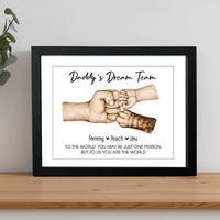 Thumbnail for Personalised Fist Bump Daddy's Team Photo Frame, Fathers Day Gift For Father, Grandfather AA