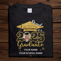 Thumbnail for Custom Proud Mom Dad With Graduation Cap Photo Shirts, Graduation Gift