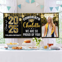 Thumbnail for Personalized Banner - Graduation Decor Gift - Congrats 2025 Graduate Disco Style