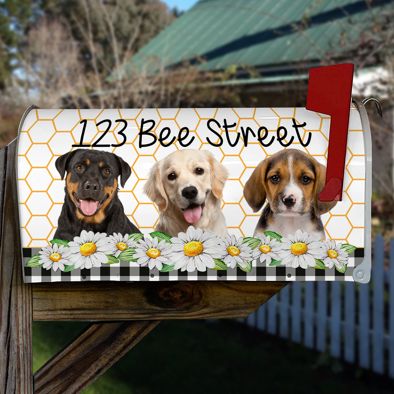 Custom Dog Cat Photos Welcome To Our Home Mailbox Cover, Pet Lover Gift AF