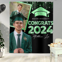 Thumbnail for Custom Sparkling Class Of 2024 Backdrop, Graduation Party Supply FC