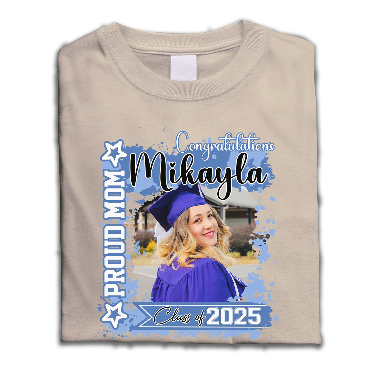 Personalized T-shirt - Graduation Keepsake Gift - Watercolor Proud Mom Dad Of A 2025 Graduate Photo Merchize