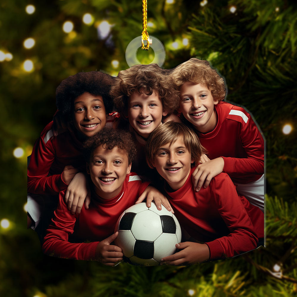 Personalized Acrylic Ornament - Gift For Soccer Lovers - Best Friends Young Boy Team Photo AC