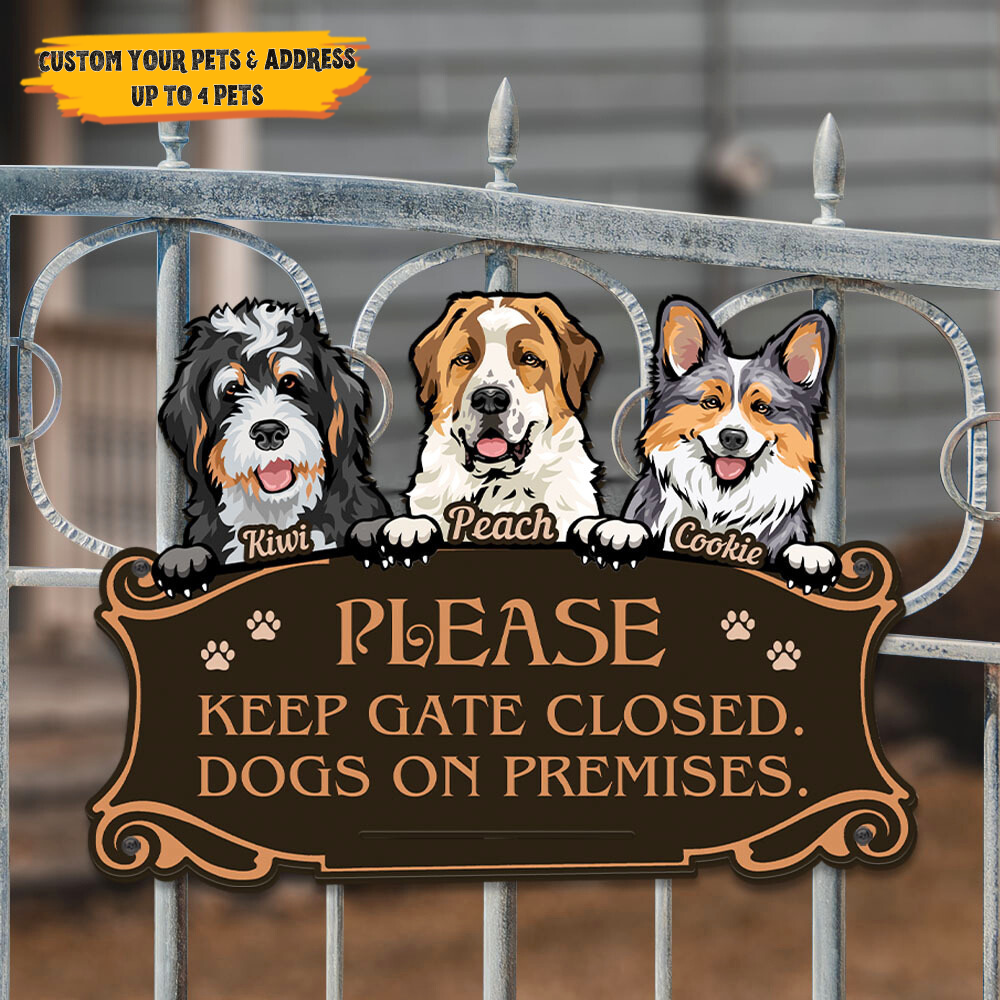 Personalized Metal Sign - Gift For Pet Lovers - Please Keep Gate Closed Dog Cat Sign AZ