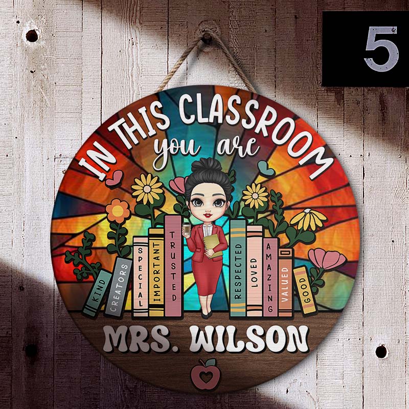 Personalized In This Classroom Stained Glass Welcome  Sign - Back To School FC