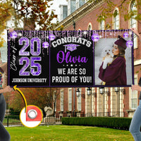 Thumbnail for Personalized Banner - Graduation Decor Gift - Congrats 2025 Graduate Disco Style