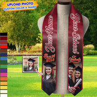 Thumbnail for Personalized 2 Photos Mixed Colors Class of 2024 Photo Stoles/ Sash, Graduation Gift FC