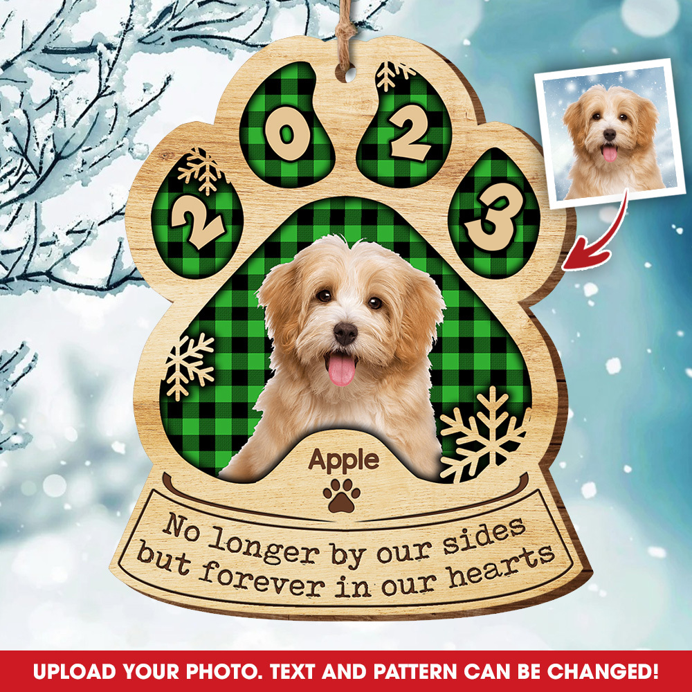 You Left Your Pawprints Personalized Sympathy Gift Loss Of Pet Printed Wood Ornament AE