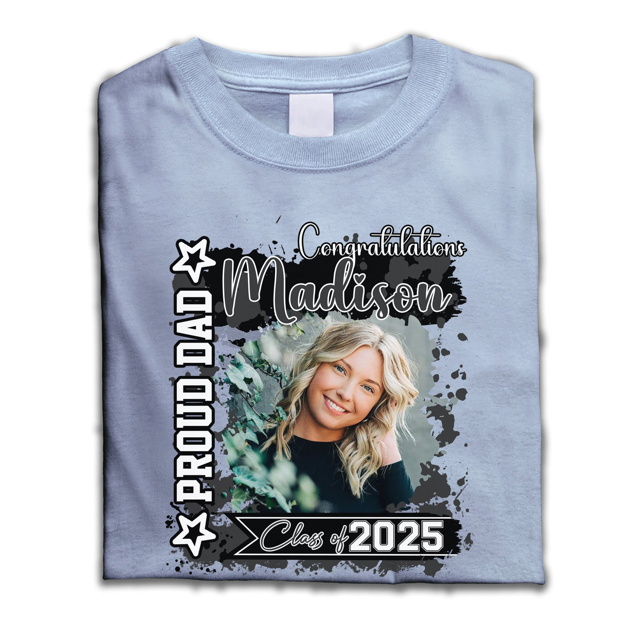 Personalized T-shirt - Graduation Keepsake Gift - Watercolor Proud Mom Dad Of A 2025 Graduate Photo Merchize