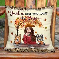 Thumbnail for Personalized Pillow - Gift Dor Dog Lovers - Just A Girl Who Loves Her Dogs AD