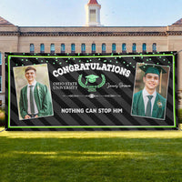 Thumbnail for Custom 2 Photos Class of 2025 Graduation Banner - Unique Graduation Gift