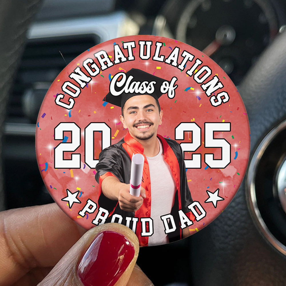 Personalized Proud Family Senior 2025 Photo Pin Button Badge, Graduation Gift FC