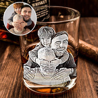 Thumbnail for Personalized Etched Photo Whiskey Glasses - Gifts For Father's Day FC