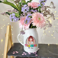 Thumbnail for Personalized Teacher Rainbow Ceramic Flower Vase, Appreciation Gift For Teachers FC