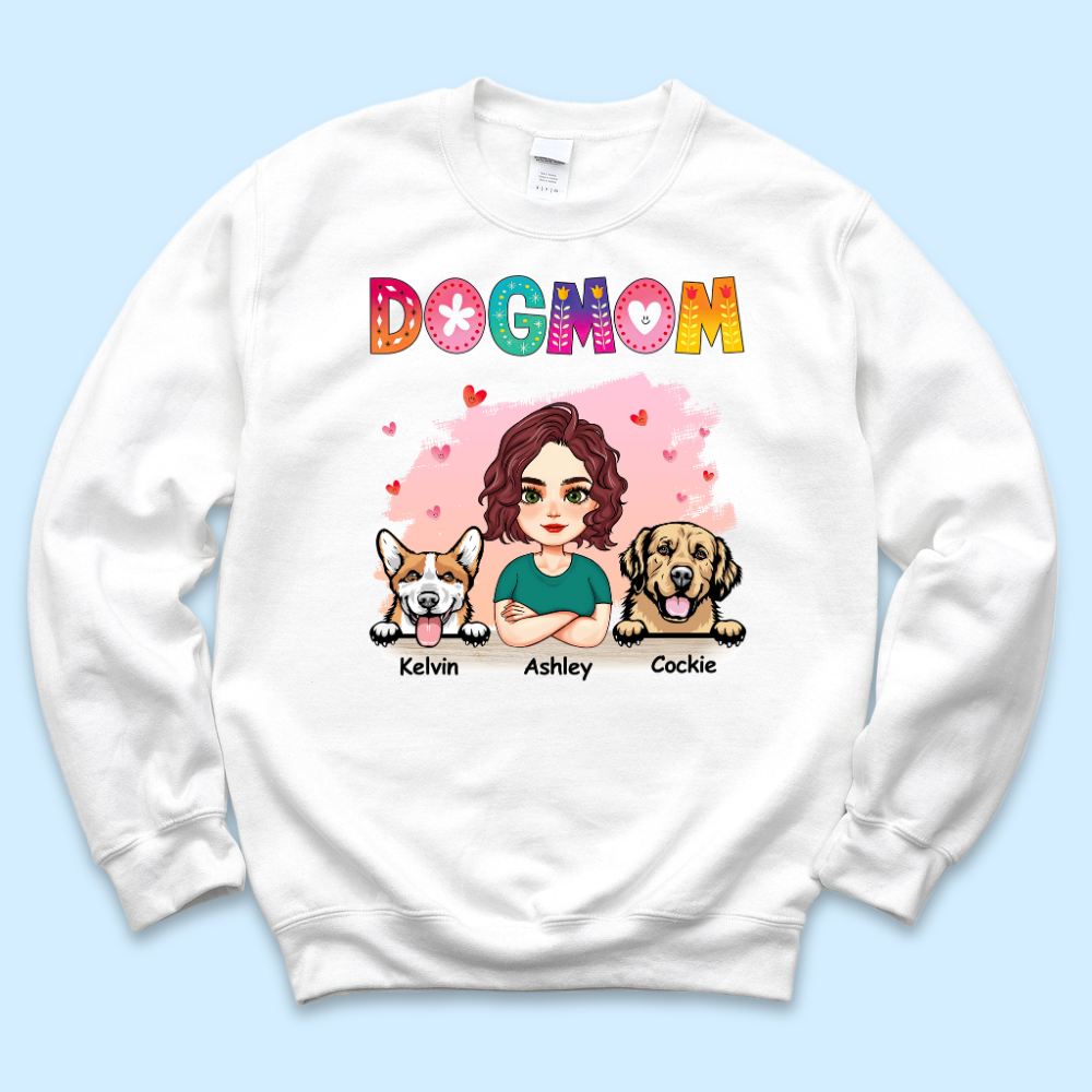 Personalized Floral Dog Mom T Shirt, Gift For Dog Mom Merchize