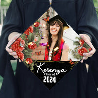 Thumbnail for Personalized Multicolor Floral Class Of 2024 Photo Graduation Cap Topper, Graduation Keepsake FC