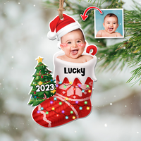 Thumbnail for Upload Photo Baby First Christmas Acrylic Ornament, Customized Holiday Ornament AC