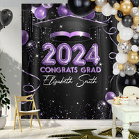 Thumbnail for Custom Balloon Style Congrats Class Of 2024 Graduation Backdrop, Graduation Party Decorations FC