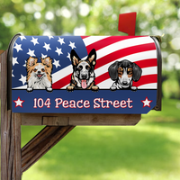 Thumbnail for Personalized Dog Cat 4th July American Flag Mailbox Cover, Gift For Dog Cat Lovers AF