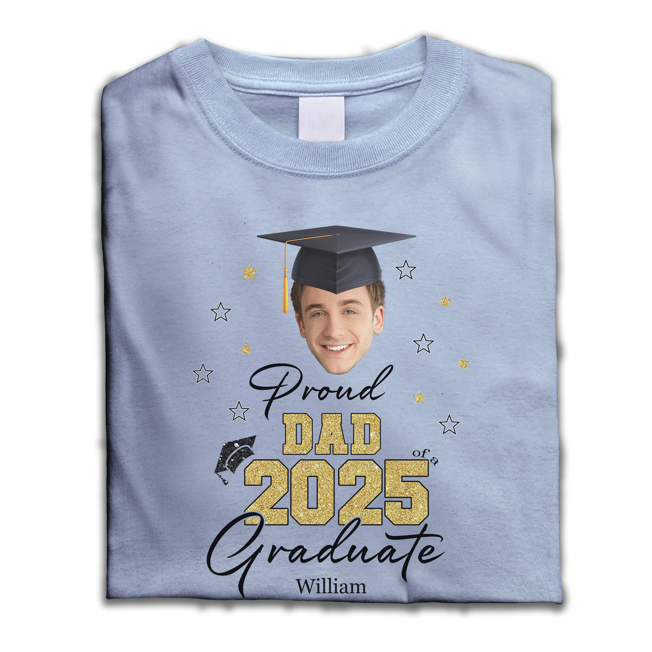 Custom Portrait Photo Proud Family Of 2025 Photo Graduation White Shirts, Graduation Gift