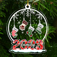 Thumbnail for Personalized Acrylic Ornament - Christmas Gift For Family - Multicolor Stockings Family Members AE