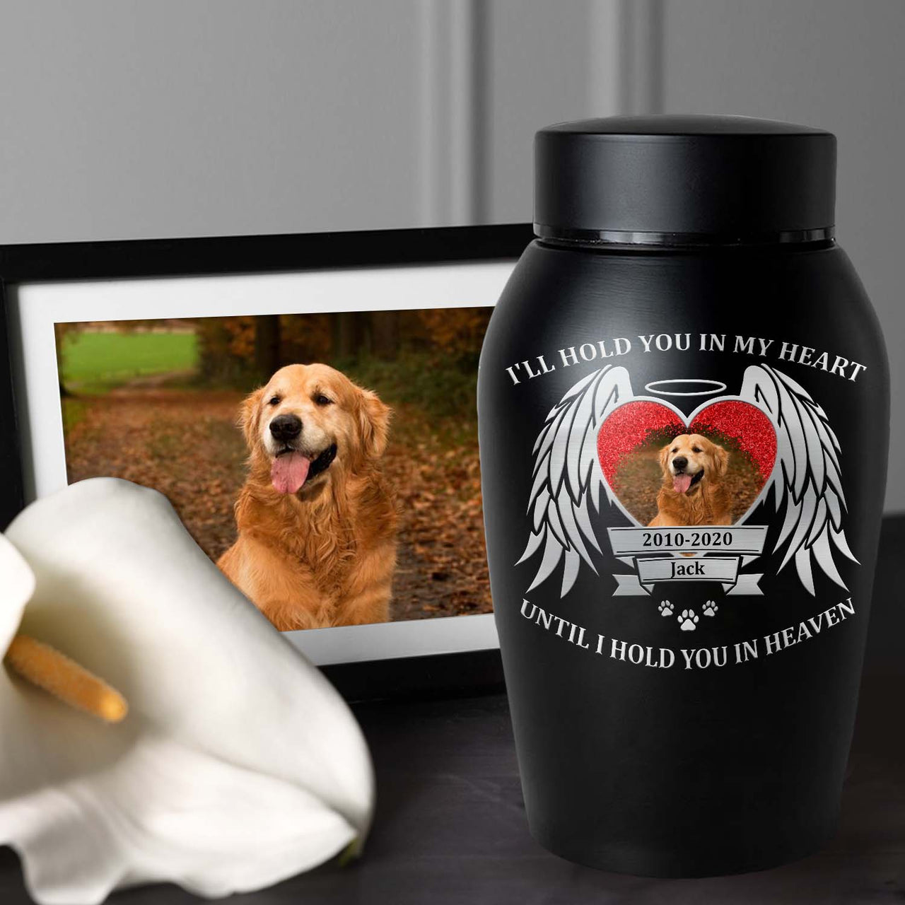 Personalized Always On My Mind Forever In My Heart Pet Urn, Keepsake Gift For Dog Cat Lovers FC